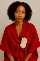 Solid Ruana with Fur Strap - Charming Charlie