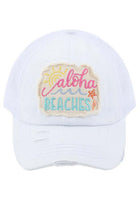 C.C DISTRESSED ALOHA BEACHES PATCH PONYCAP - Charming Charlie
