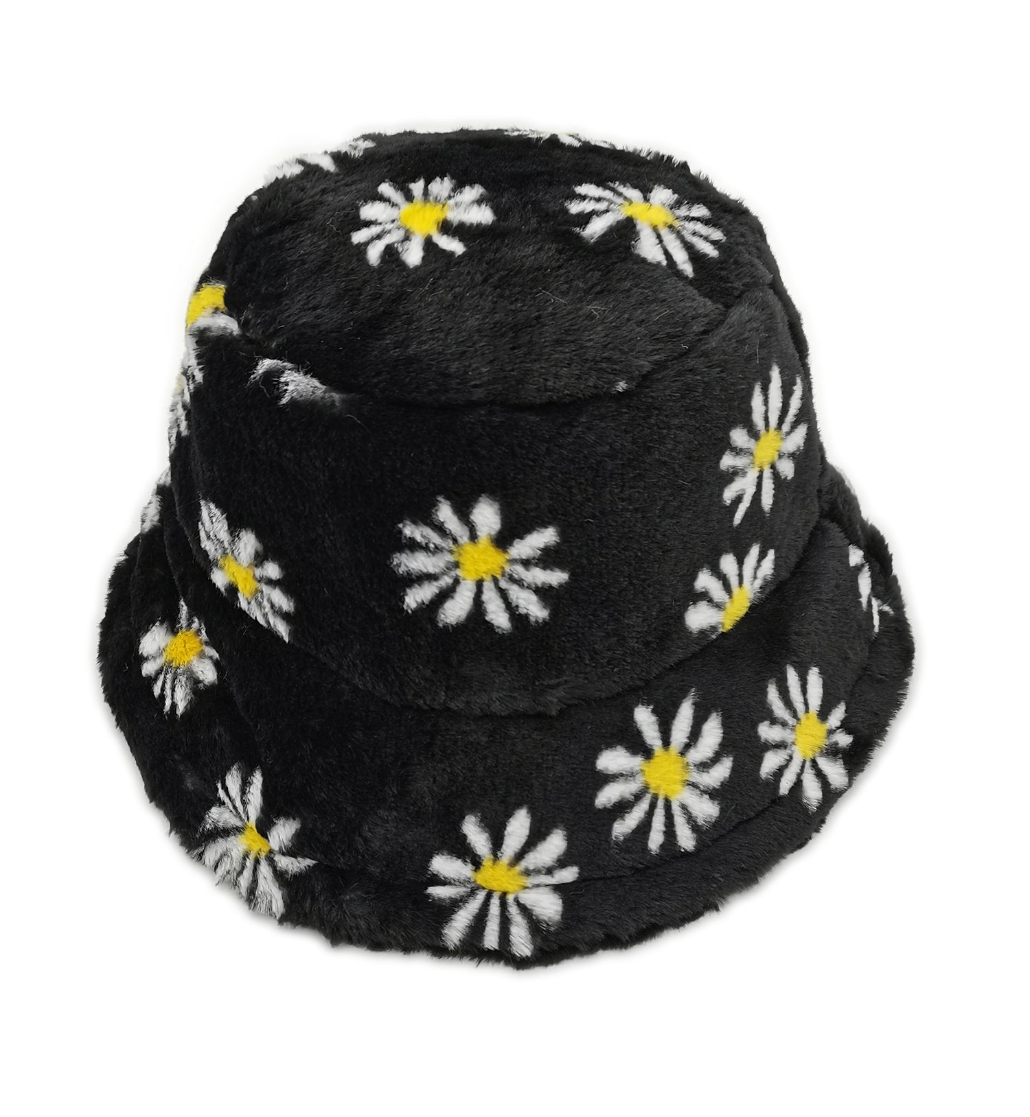 Floral Faux Fur Bucket Hat