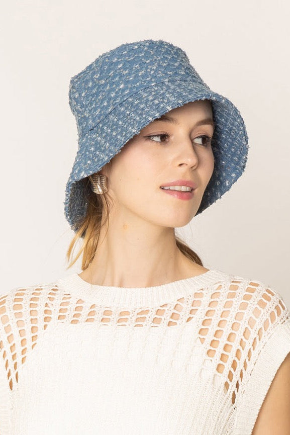 Stone Distressed Denim Bucket Hat - Charming Charlie