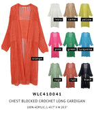 Chest Blocked Crochet Long Cardigan - Charming Charlie