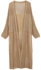 Chest Blocked Crochet Long Cardigan - Charming Charlie