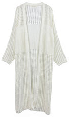 Chest Blocked Crochet Long Cardigan - Charming Charlie