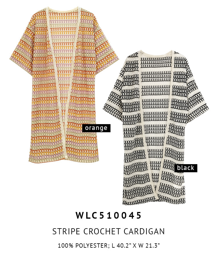 Stripe Crochet Cardigan - Charming Charlie