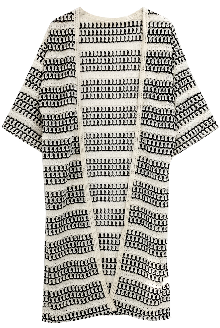 Stripe Crochet Cardigan - Charming Charlie