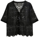 Lace Tie Front Short Cardigan - Charming Charlie