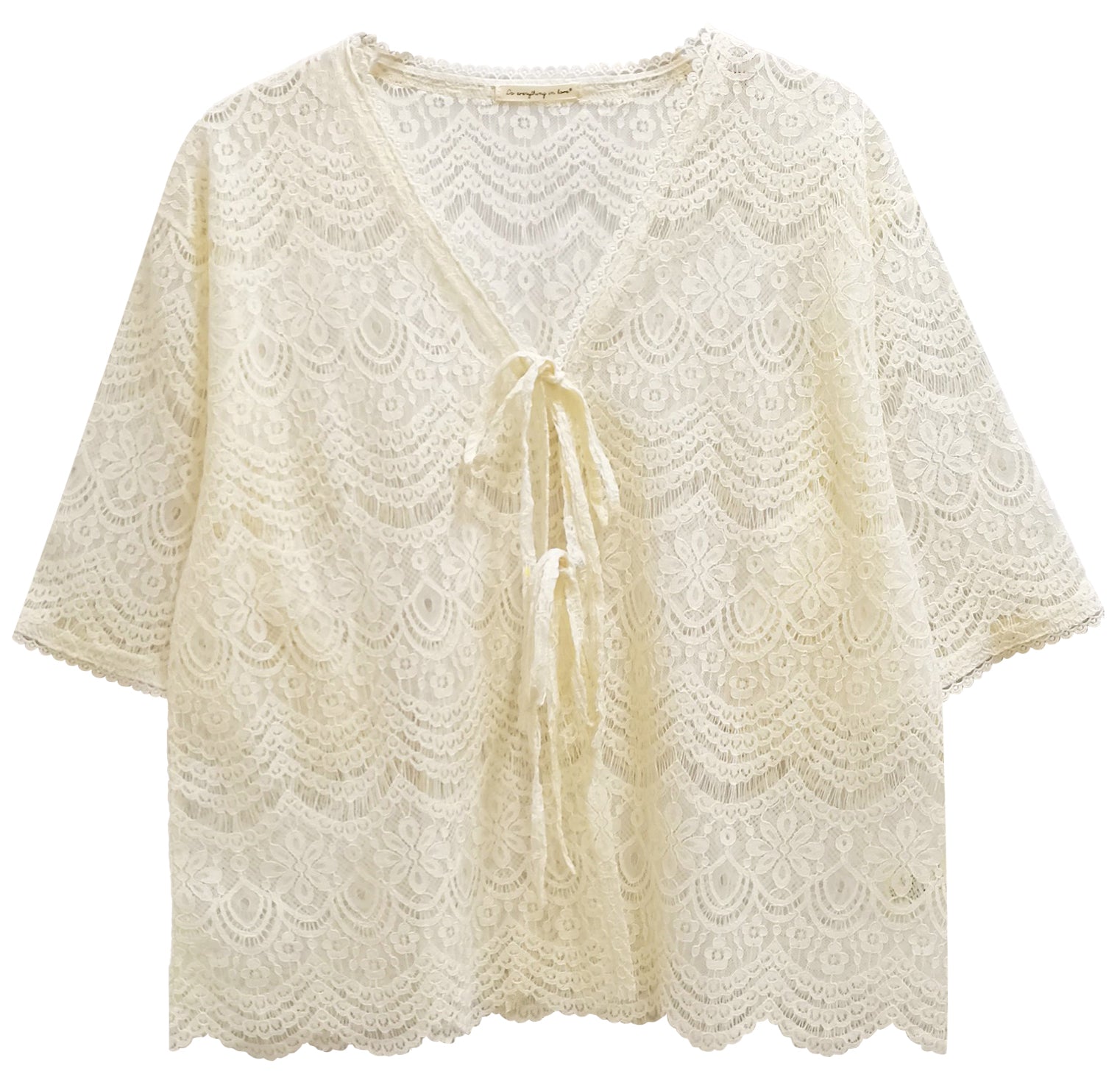 Lace Tie Front Short Cardigan - Charming Charlie