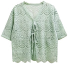 Lace Tie Front Short Cardigan - Charming Charlie