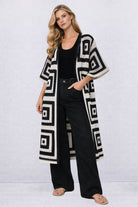 Square Pattern Crochet Cardigan - Charming Charlie