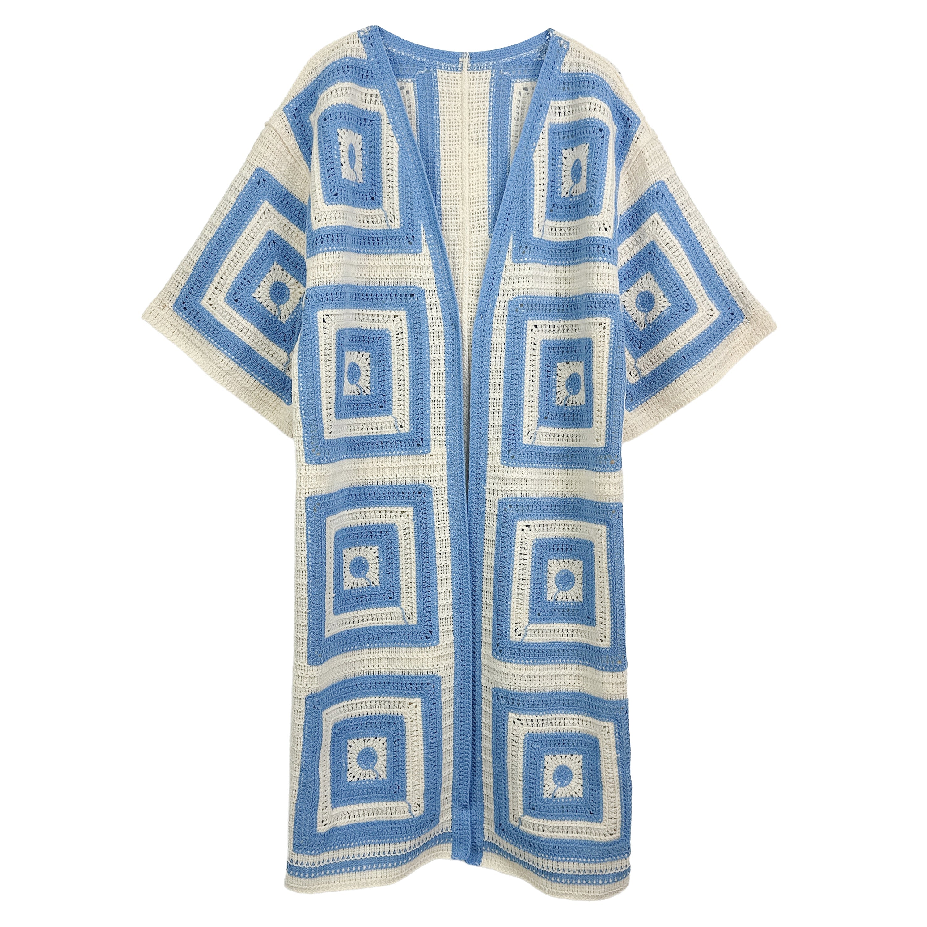 Square Pattern Crochet Cardigan - Charming Charlie