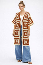 Square Pattern Crochet Cardigan - Charming Charlie
