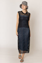 Chest Blocked Crochet Long Dress - Charming Charlie