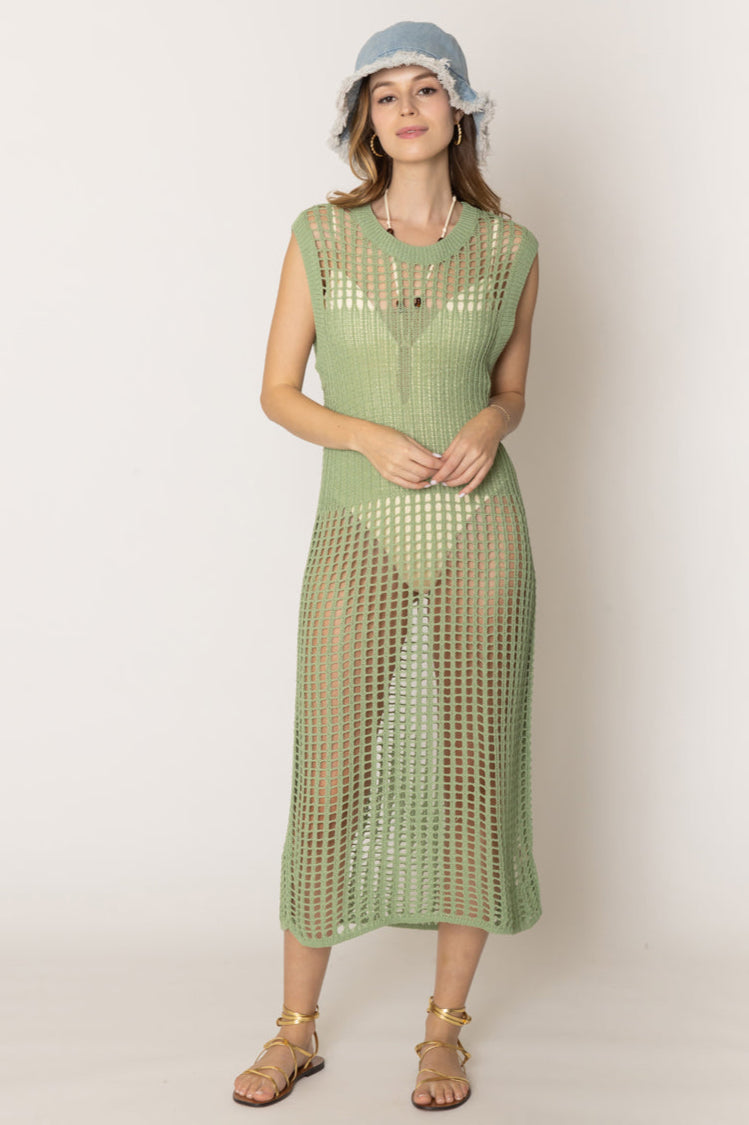 Chest Blocked Crochet Long Dress - Charming Charlie