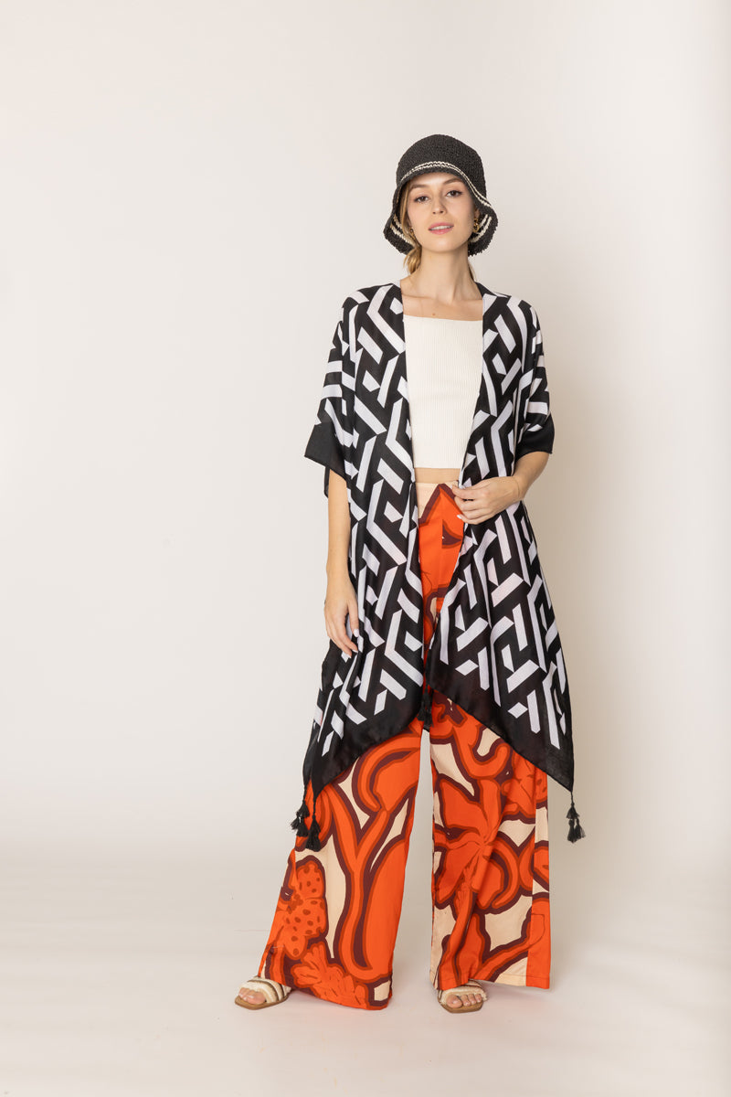 Geometric Print Kimono - Charming Charlie
