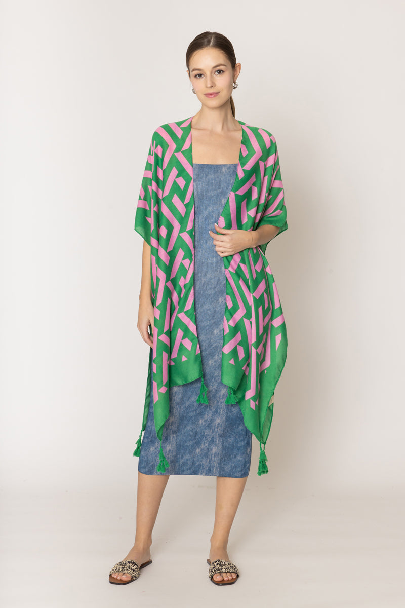 Geometric Print Kimono - Charming Charlie