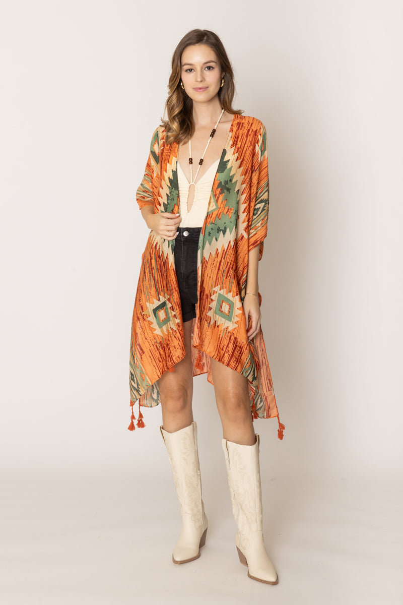 Aztec Print Kimono - Charming Charlie