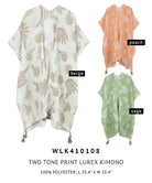 Two Tone Print Lurex Kimono - Charming Charlie