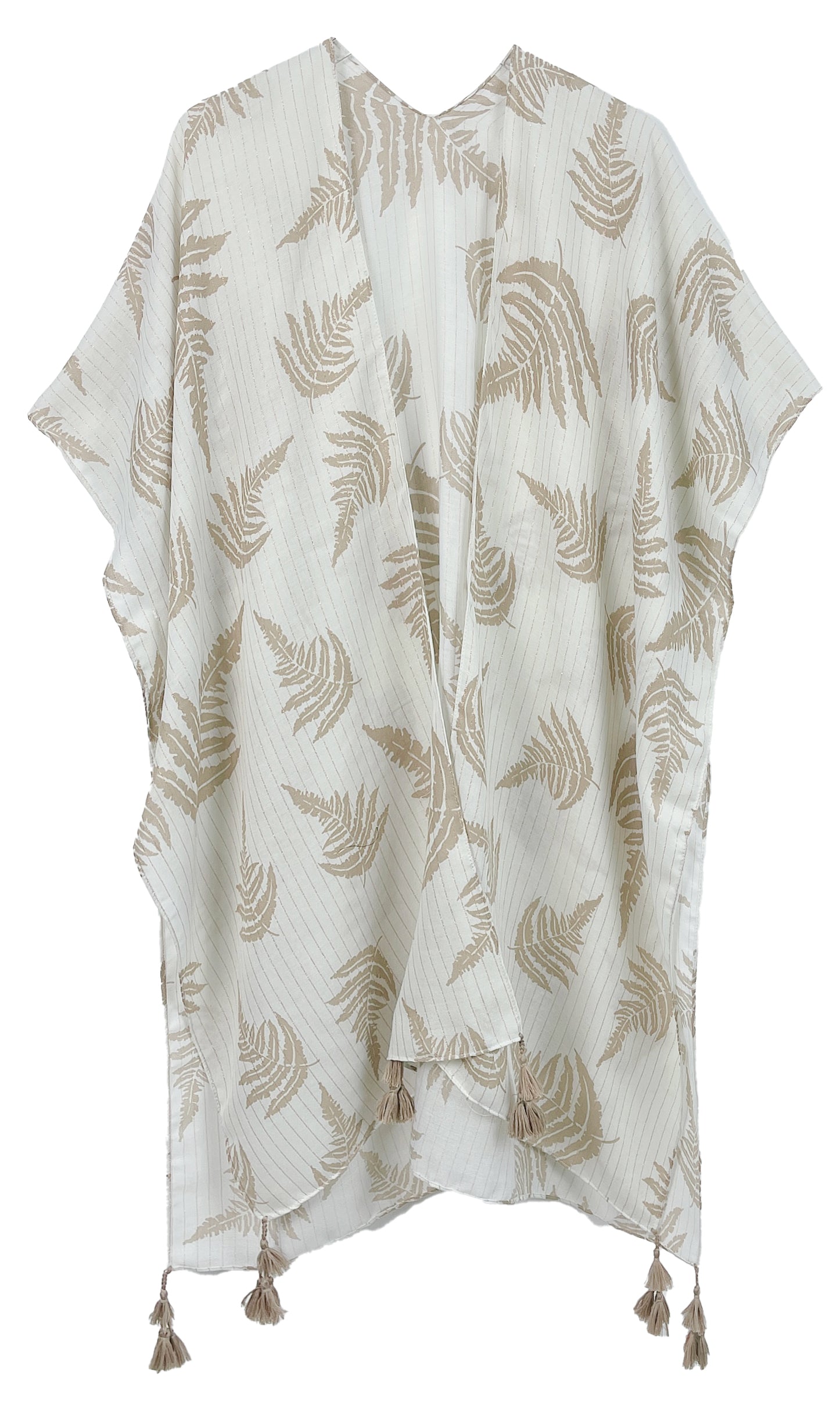 Two Tone Print Lurex Kimono - Charming Charlie