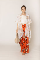 Two Tone Print Lurex Kimono - Charming Charlie