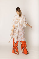 Two Tone Print Lurex Kimono - Charming Charlie