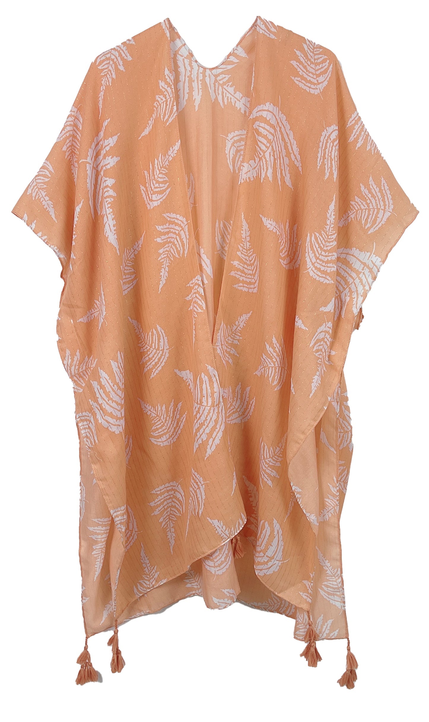 Two Tone Print Lurex Kimono - Charming Charlie