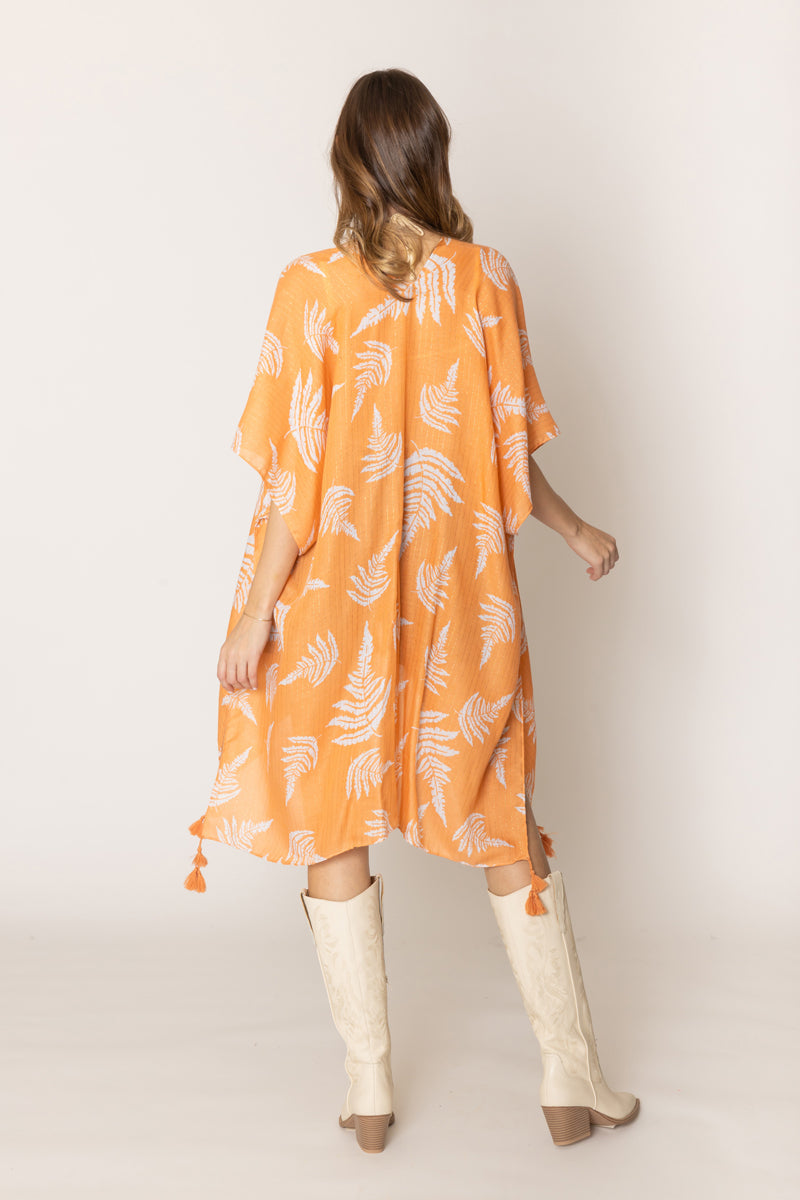 Two Tone Print Lurex Kimono - Charming Charlie