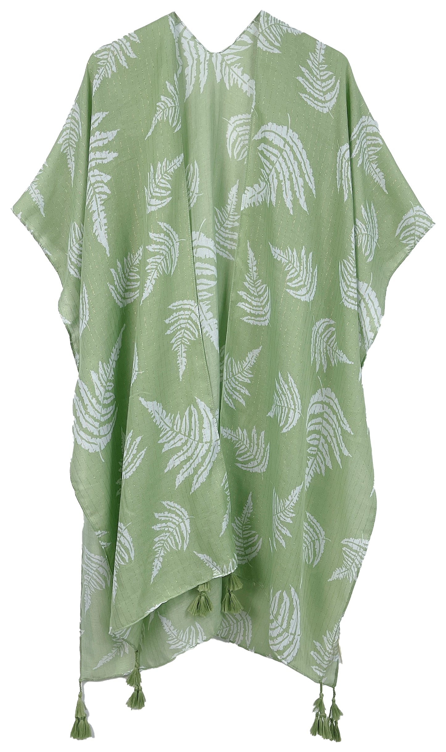 Two Tone Print Lurex Kimono - Charming Charlie