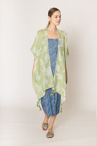 Two Tone Print Lurex Kimono - Charming Charlie