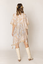 Two Tone Print Lurex Kimono - Charming Charlie