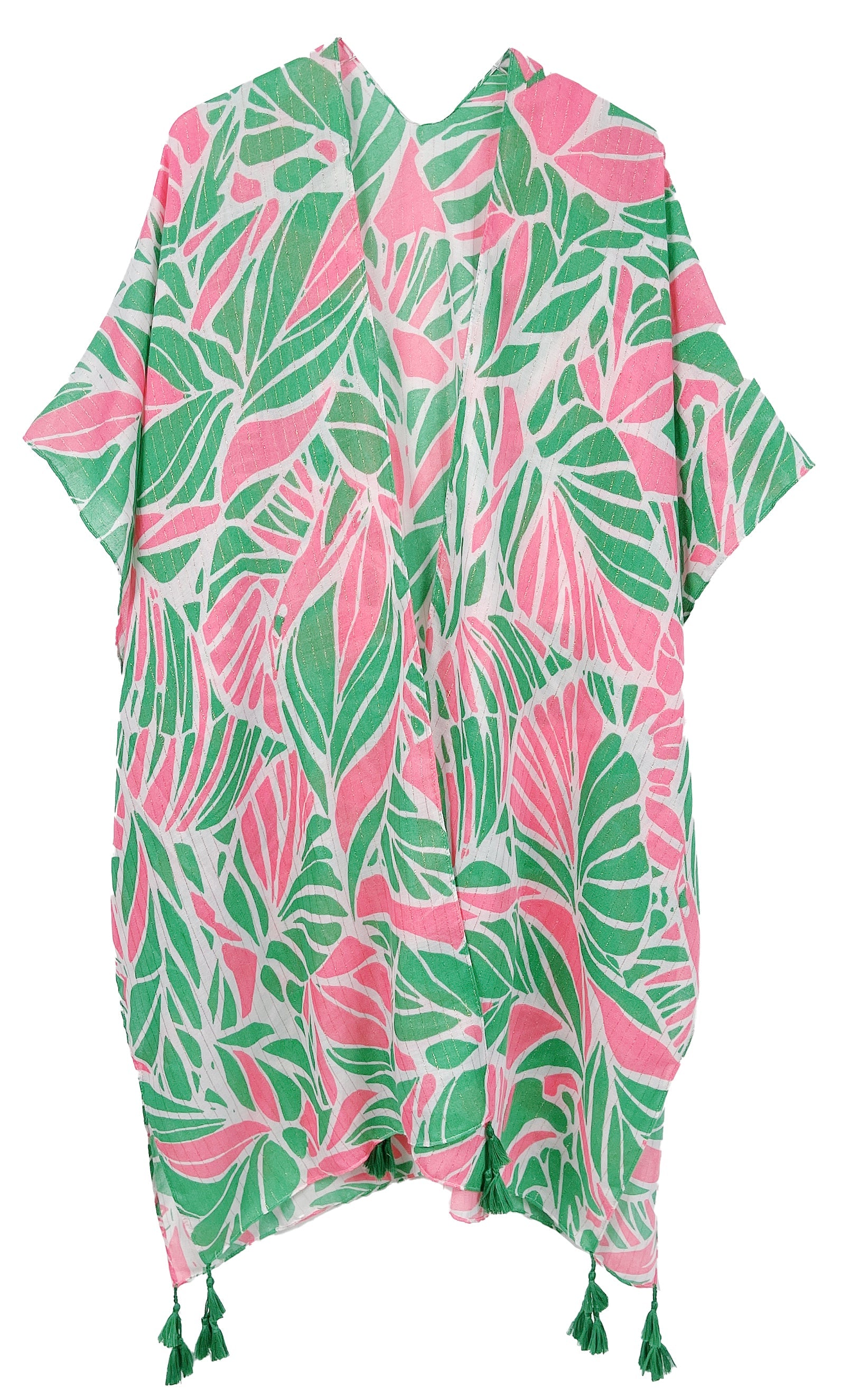 Floral Print Lurex Kimono - Charming Charlie