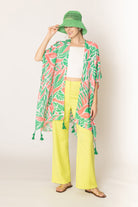 Floral Print Lurex Kimono - Charming Charlie