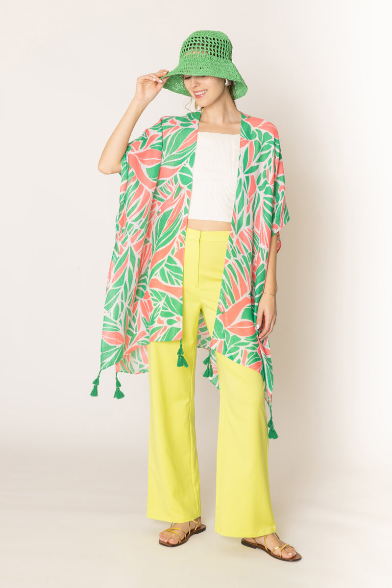 Floral Print Lurex Kimono - Charming Charlie