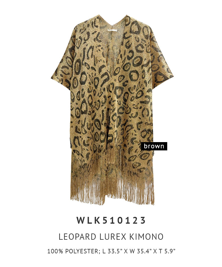 Leopard Lurex Kimono - Charming Charlie