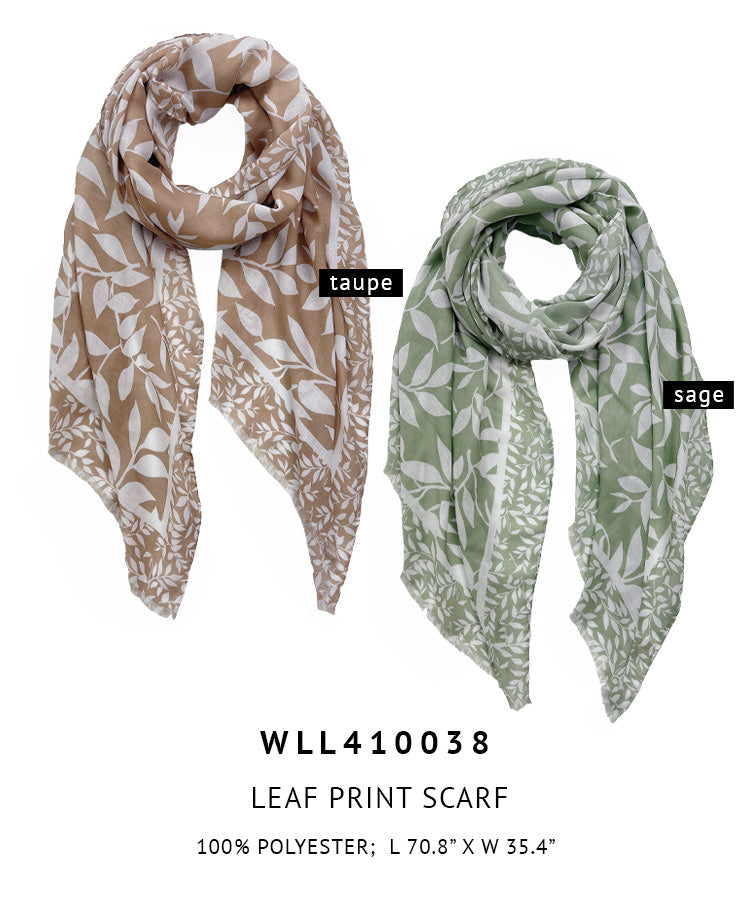 Leaf Print Scarf - Charming Charlie