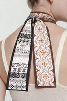 Geometric Jacquard Print Skinny Scarf - Charming Charlie