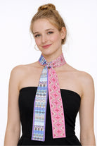 Geometric Jacquard Print Skinny Scarf - Charming Charlie