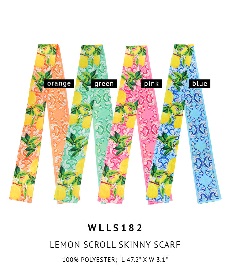 Lemon Scroll Skinny Scarf - Charming Charlie