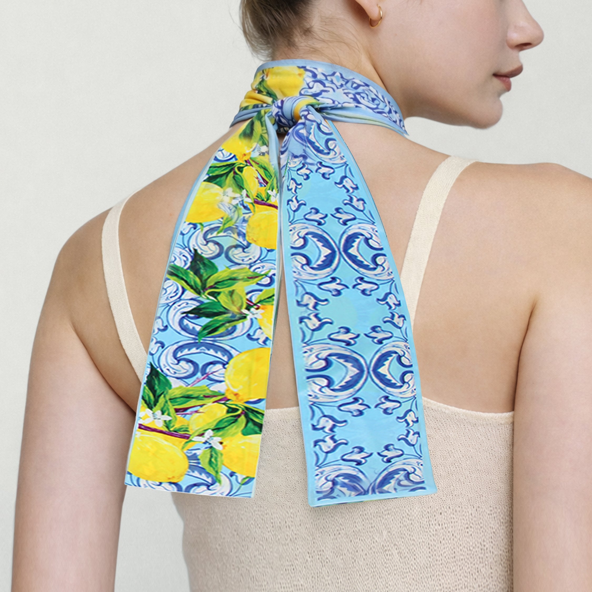 Lemon Scroll Skinny Scarf - Charming Charlie