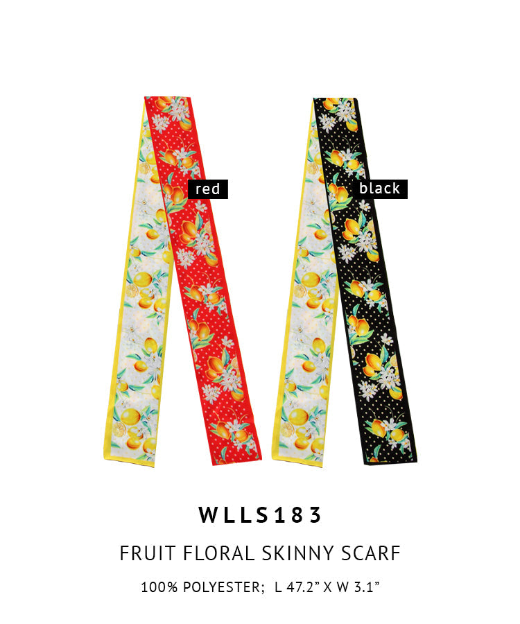 Fruit Floral Skinny Scarf - Charming Charlie
