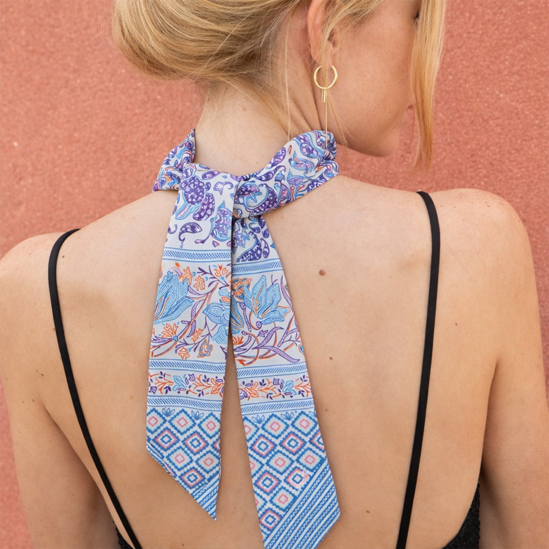 Ethnic Pattern Skinny Scarf - Charming Charlie