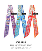 Folk Motif Skinny Scarf - Charming Charlie