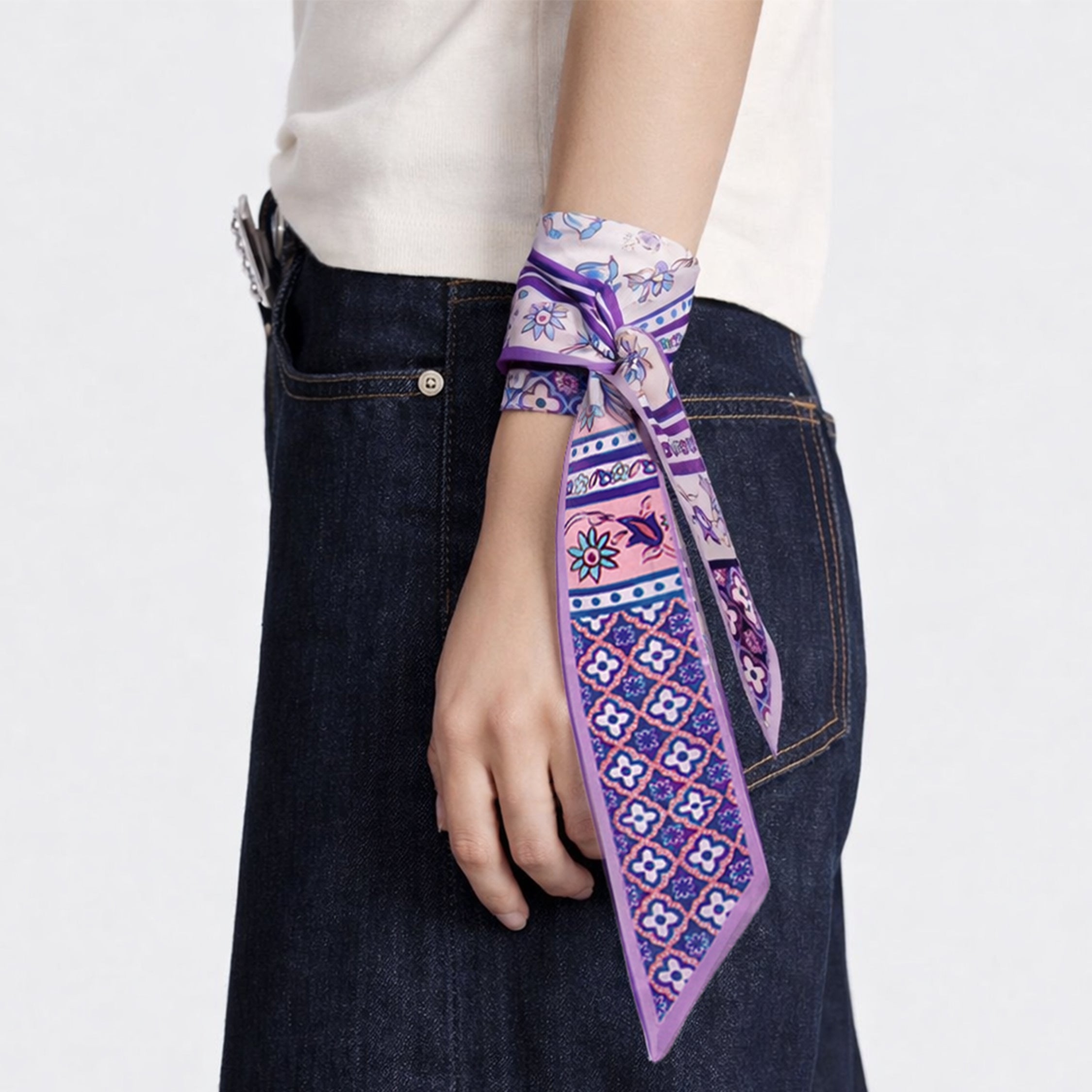 Folk Motif Skinny Scarf - Charming Charlie