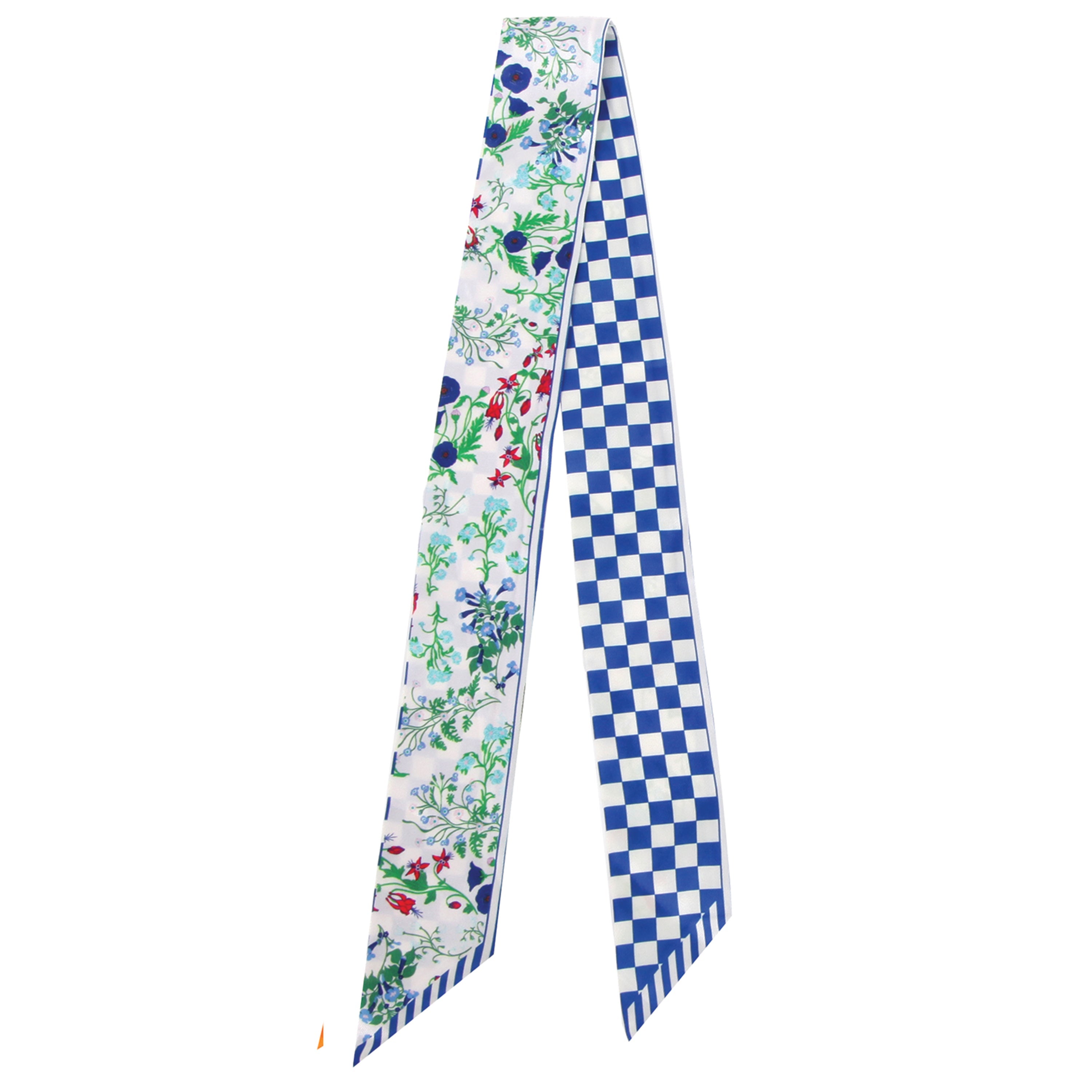 Check Floral Skinny Scarf - Charming Charlie