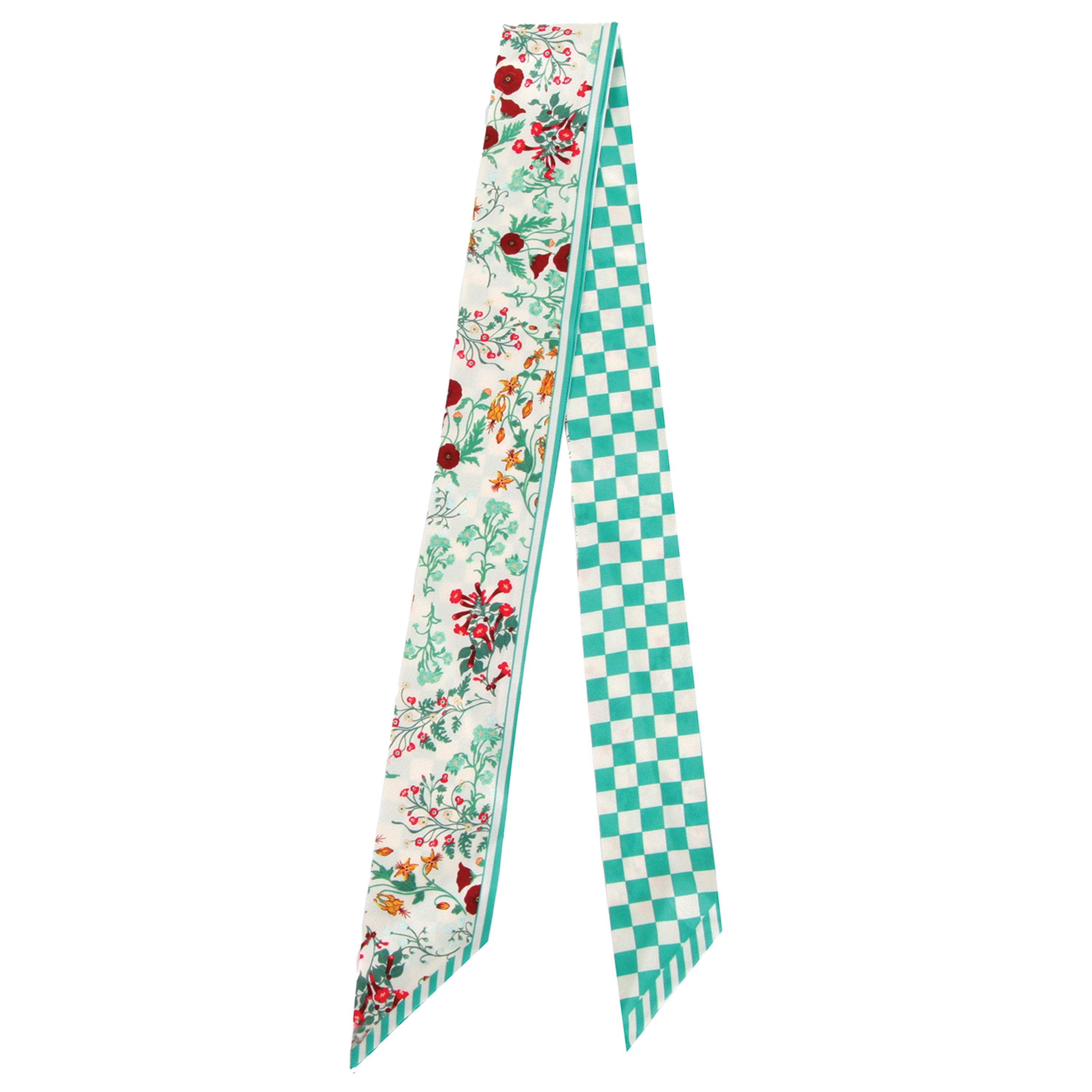 Check Floral Skinny Scarf - Charming Charlie