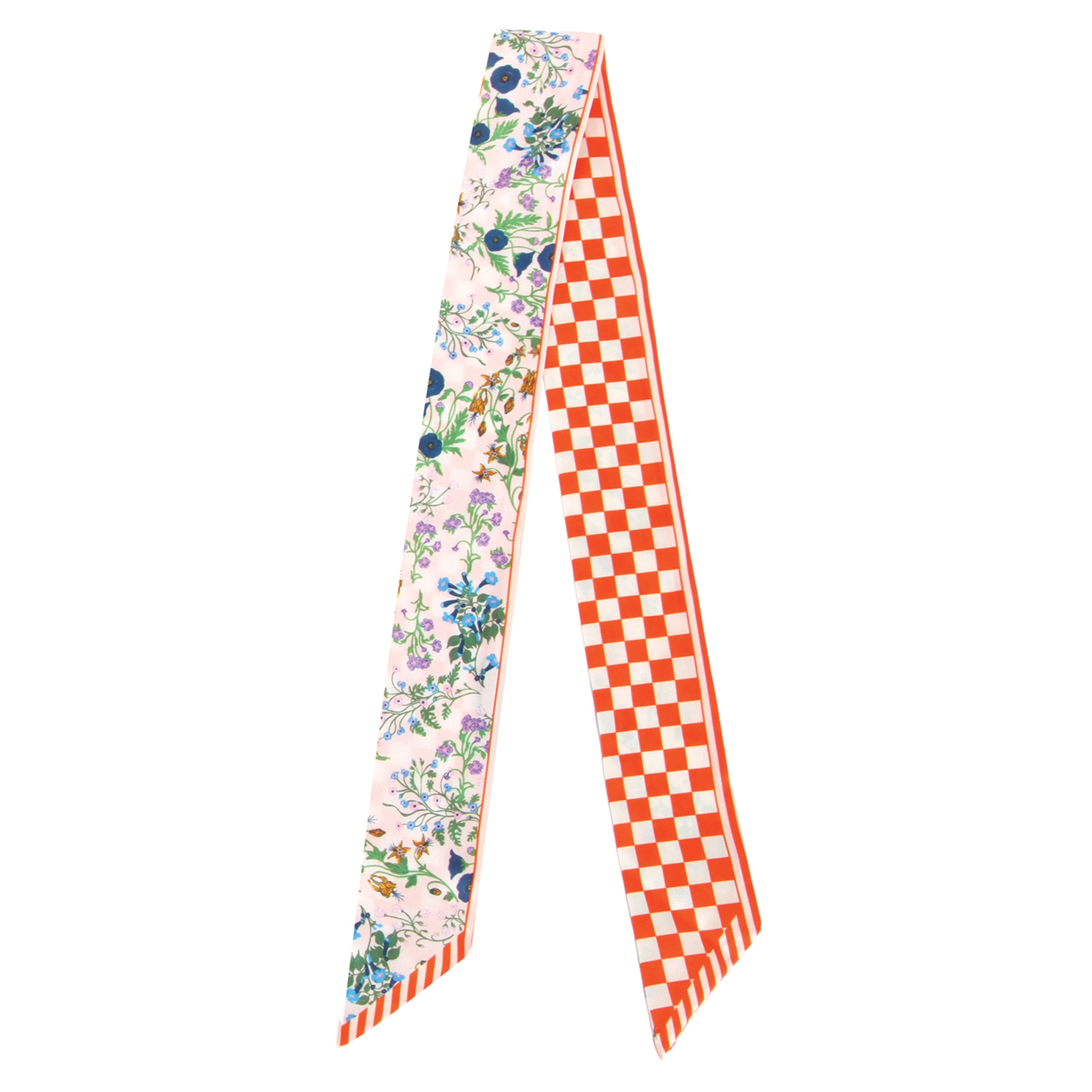 Check Floral Skinny Scarf - Charming Charlie