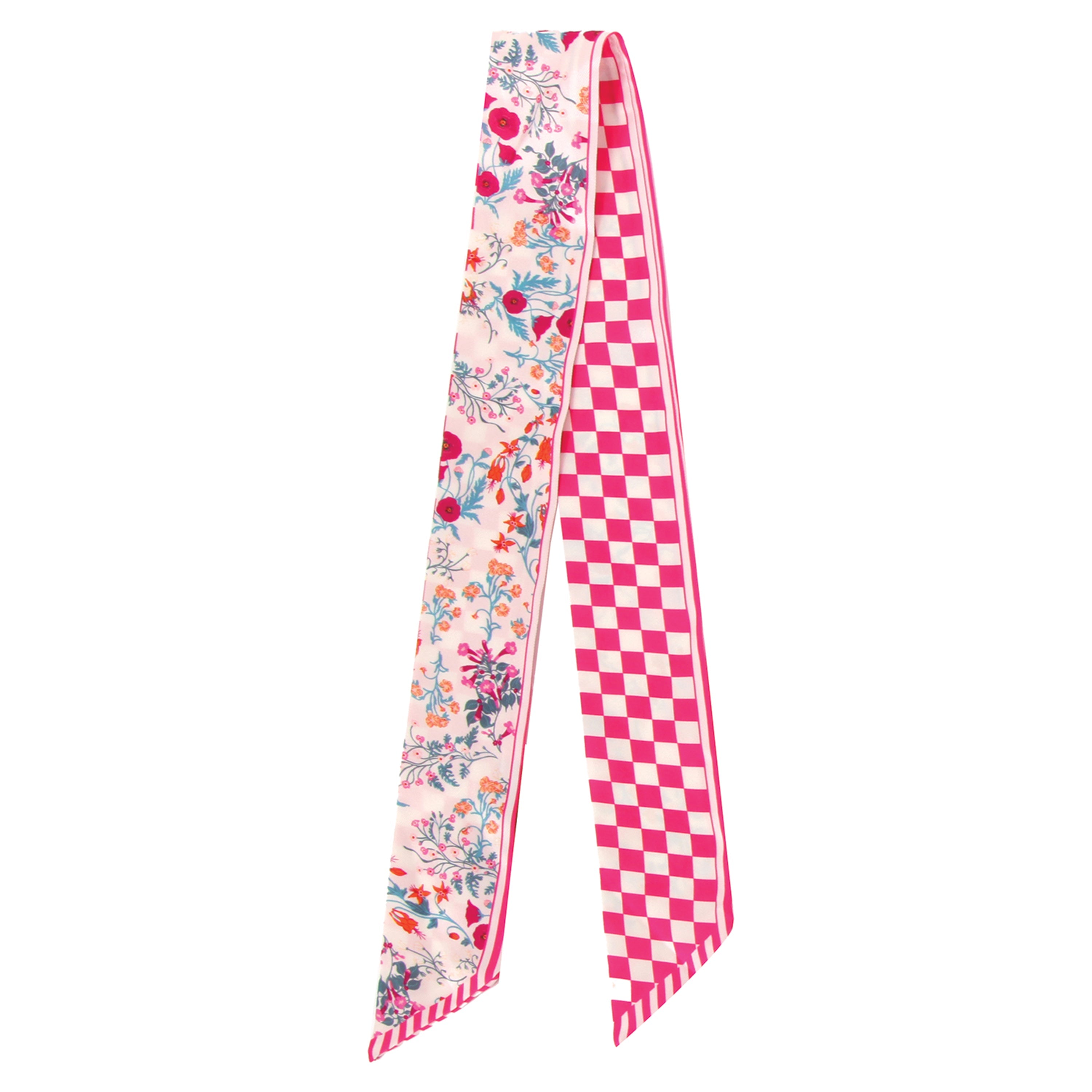 Check Floral Skinny Scarf - Charming Charlie