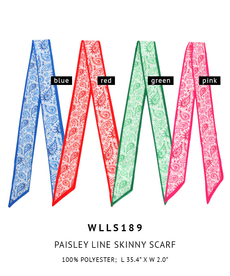 Paisley Line Skinny Scarf - Charming Charlie