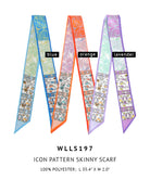 Icon Pattern Skinny Scarf - Charming Charlie