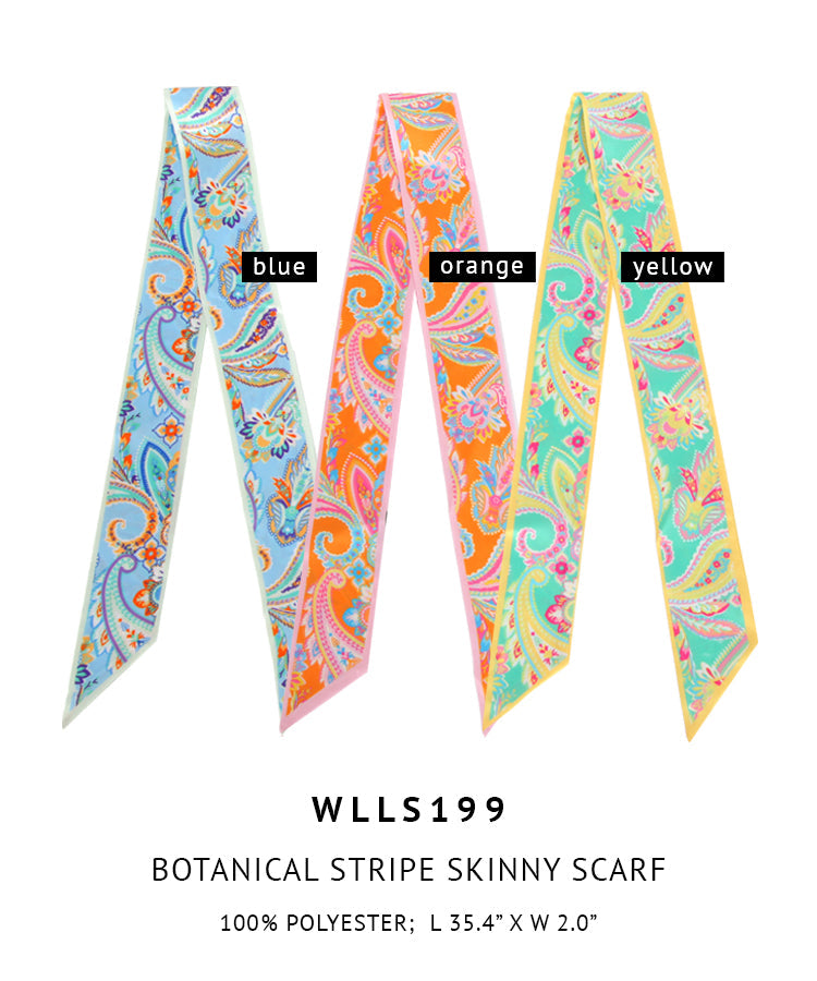 Botanical Stripe Skinny Scarf - Charming Charlie