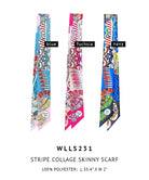 Stripe Collage Skinny Scarf - Charming Charlie